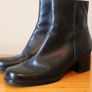 Black Leather Booties